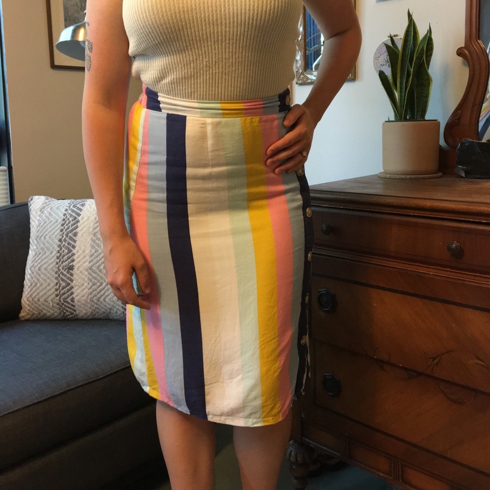 Elodie striped pencil skirt